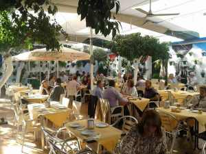 Mayo en el patio cordobés de los naranjos del Restaurante de Córdoba Sociedad Plateros Maria Auxiliadora
